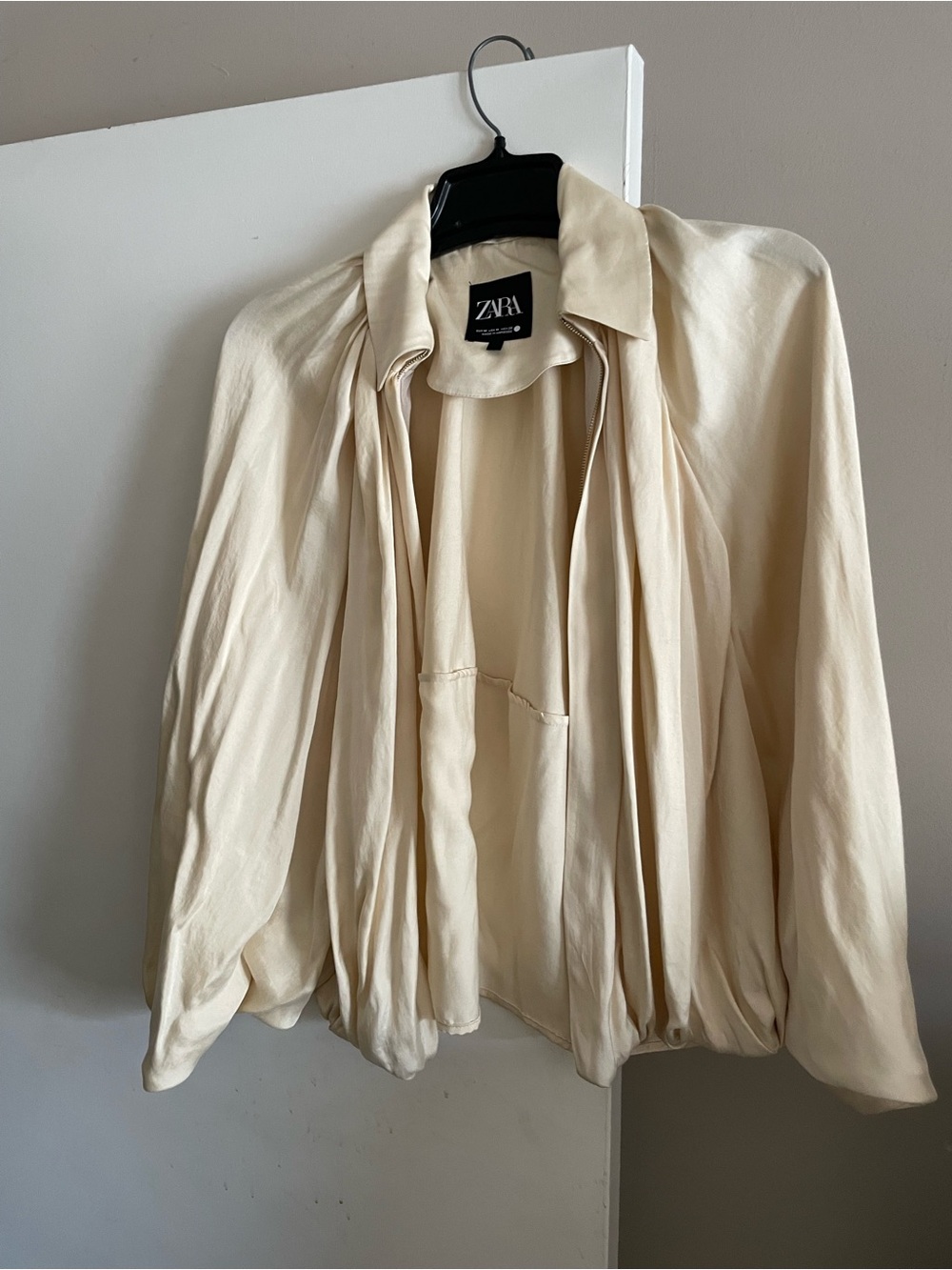 ZARA Cream Draped Jacket size medium